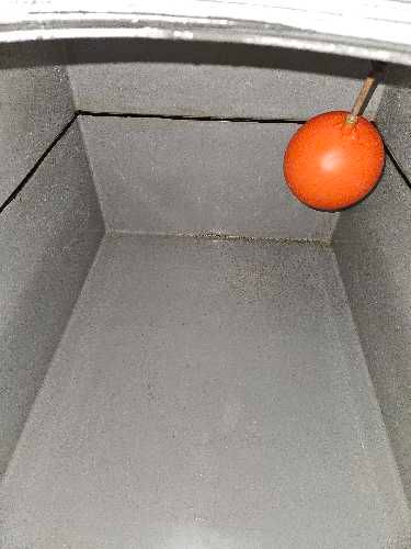 Cleaned and disinfected cold water storage tank in residential apartment block